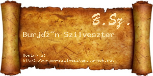 Burján Szilveszter névjegykártya
